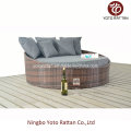 Pequeño sofá de acero con el rotén del PE para al aire libre (1214)